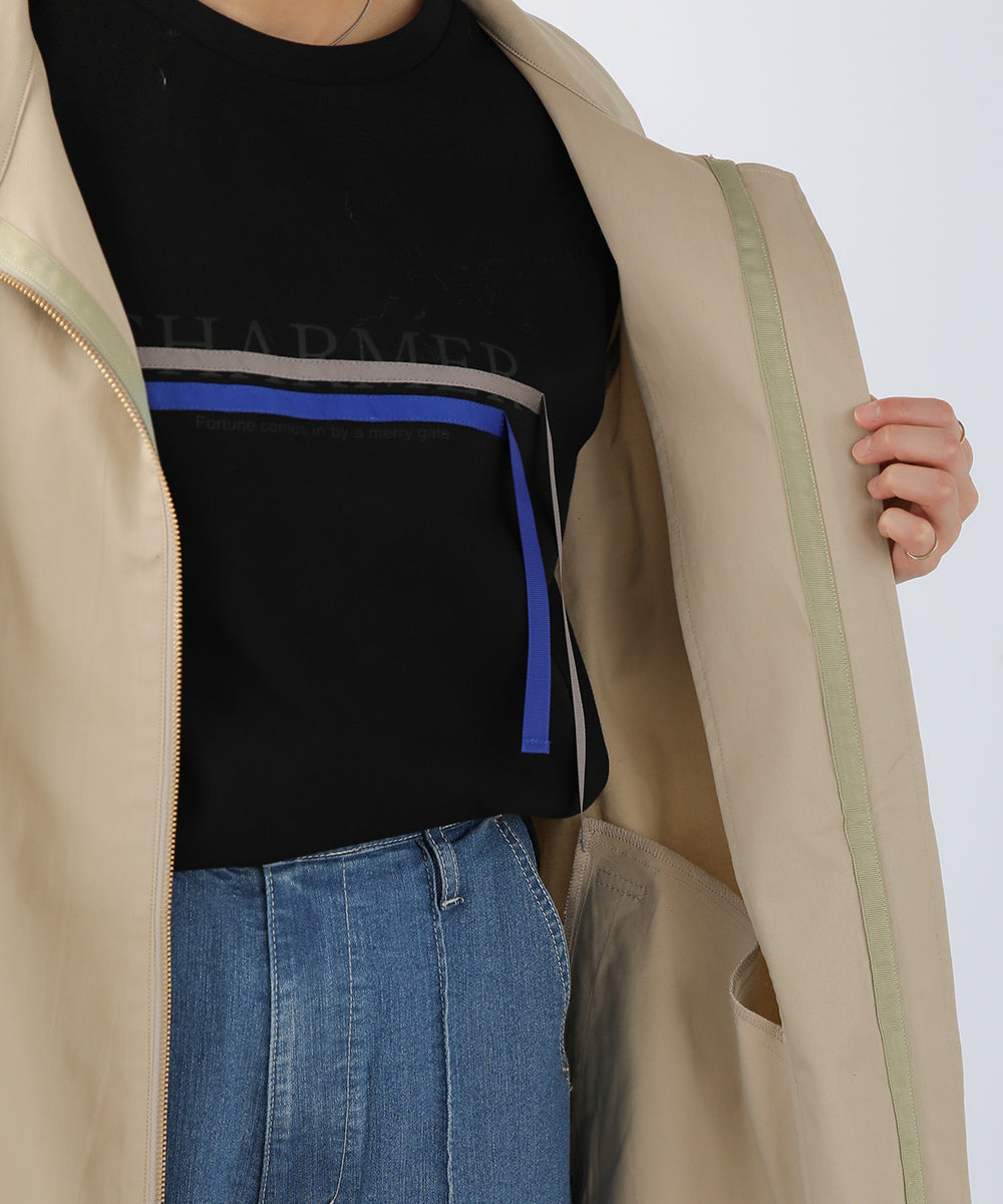 BouJeloud コットンストレッチ2way衿コート