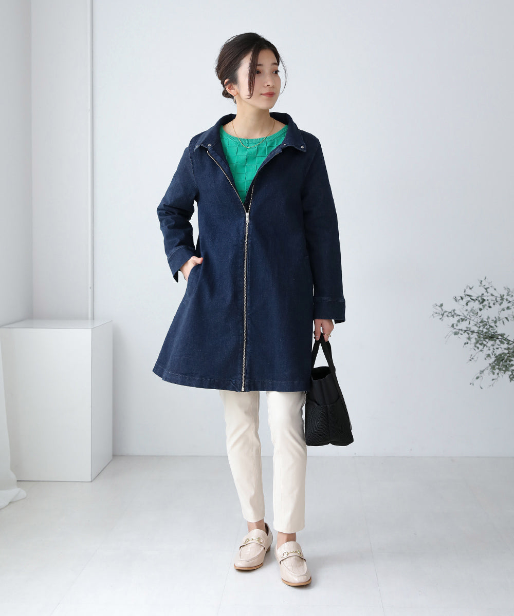 BouJeloud コットンストレッチ2way衿コート