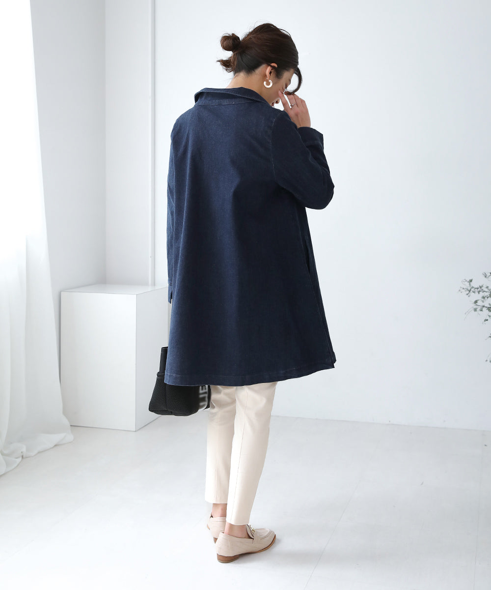 BouJeloud コットンストレッチ2way衿コート