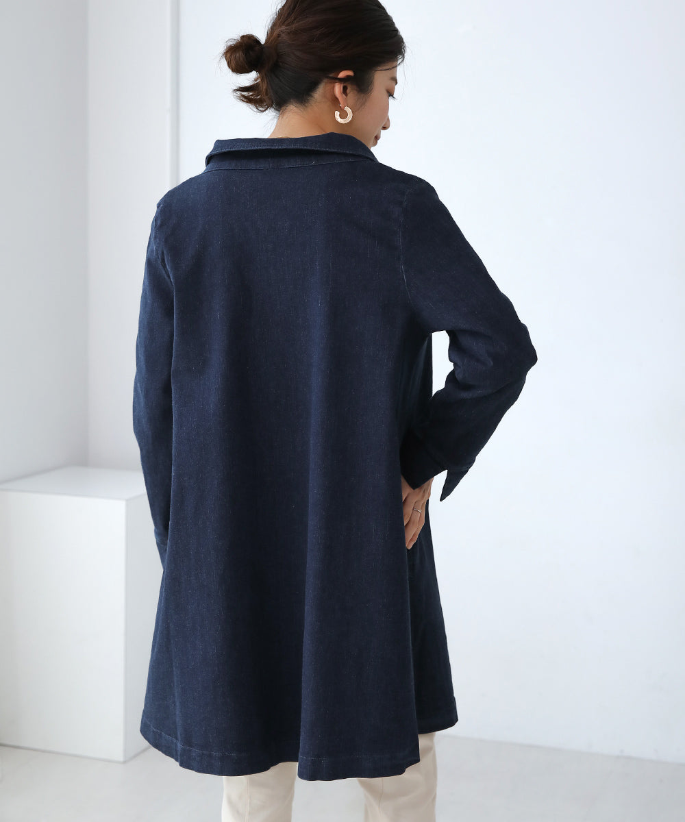 BouJeloud コットンストレッチ2way衿コート