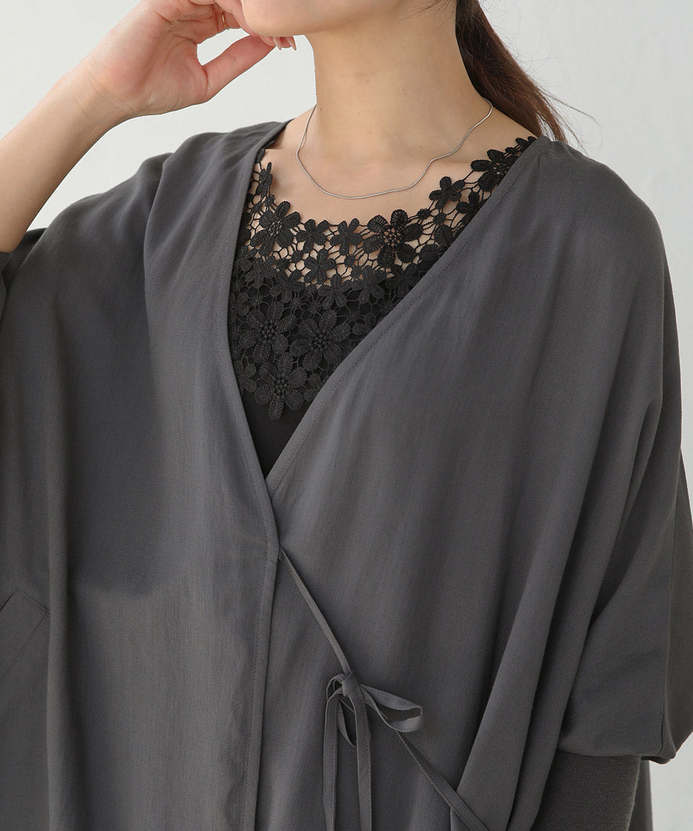BouJeloud T/Rスラブ2WAYカシュクールカーディガン