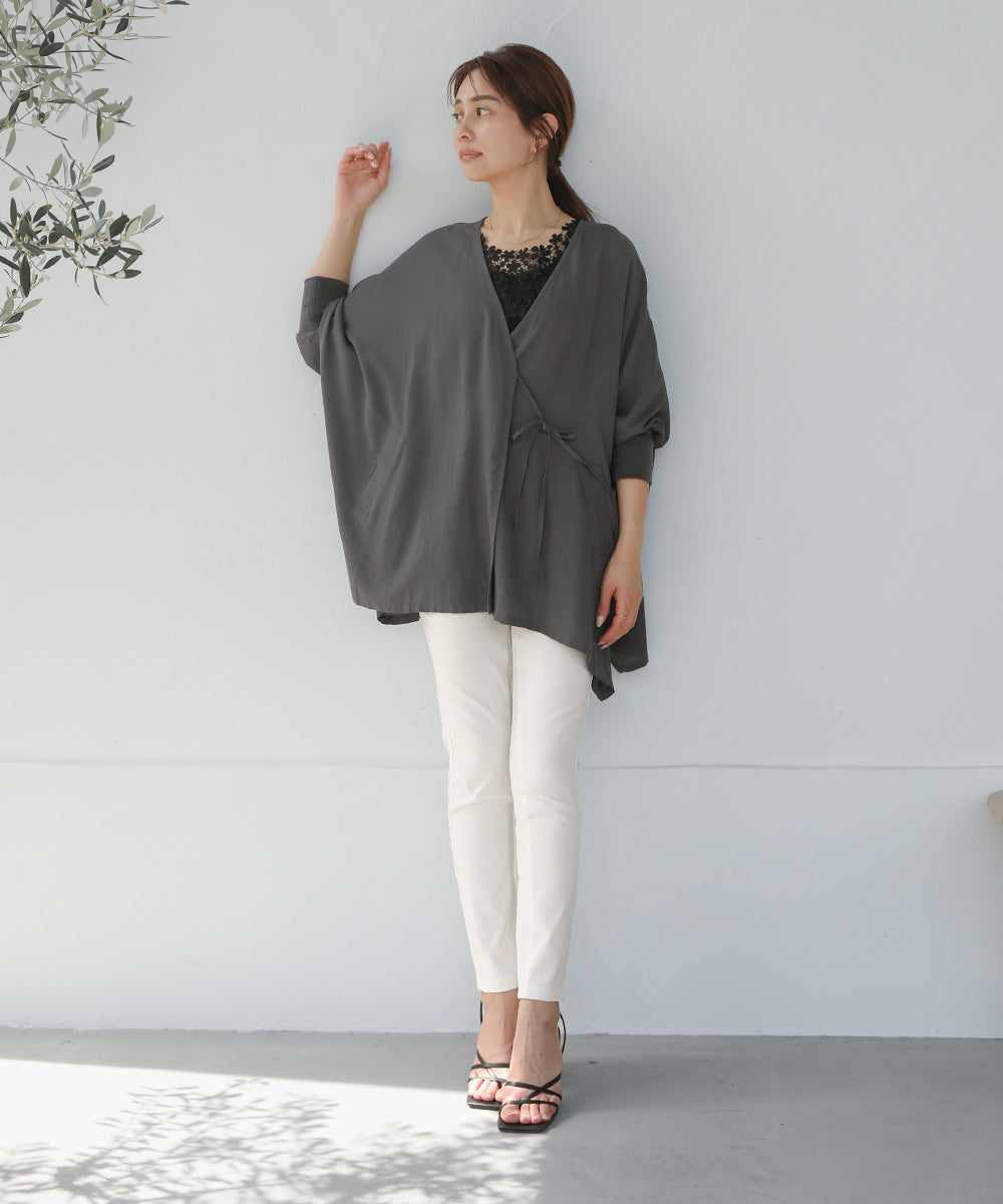 BouJeloud T/Rスラブ2WAYカシュクールカーディガン
