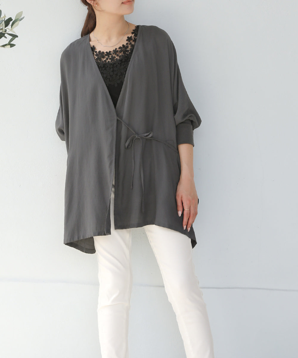 BouJeloud T/Rスラブ2WAYカシュクールカーディガン