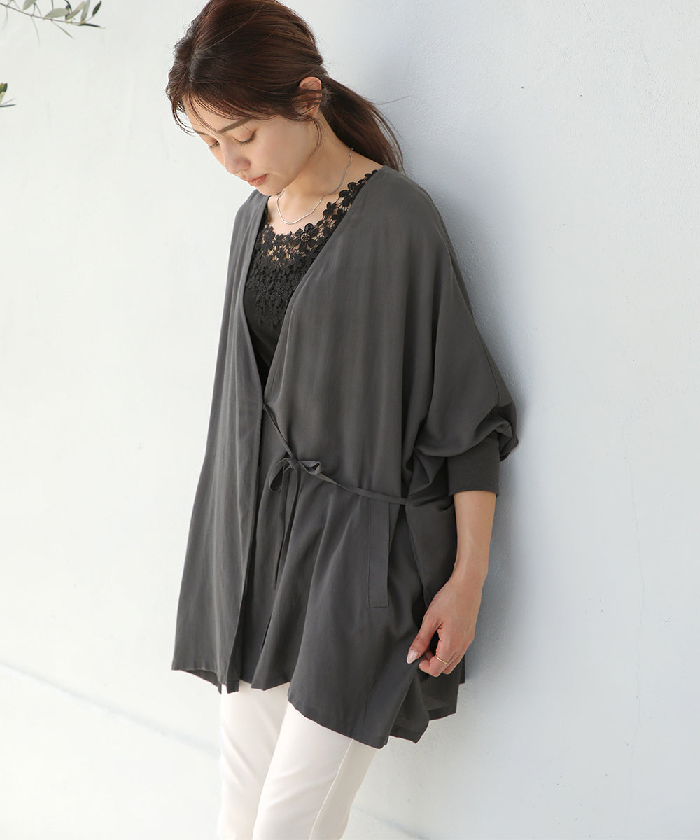 BouJeloud T/Rスラブ2WAYカシュクールカーディガン