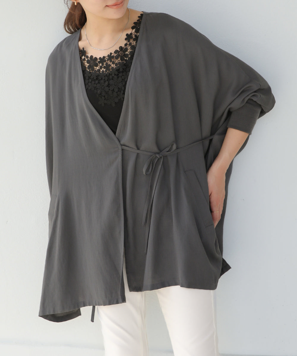 BouJeloud T/Rスラブ2WAYカシュクールカーディガン