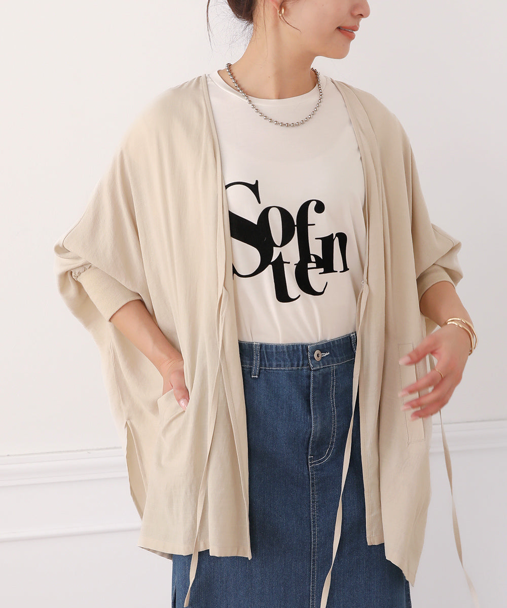 BouJeloud T/Rスラブ2WAYカシュクールカーディガン