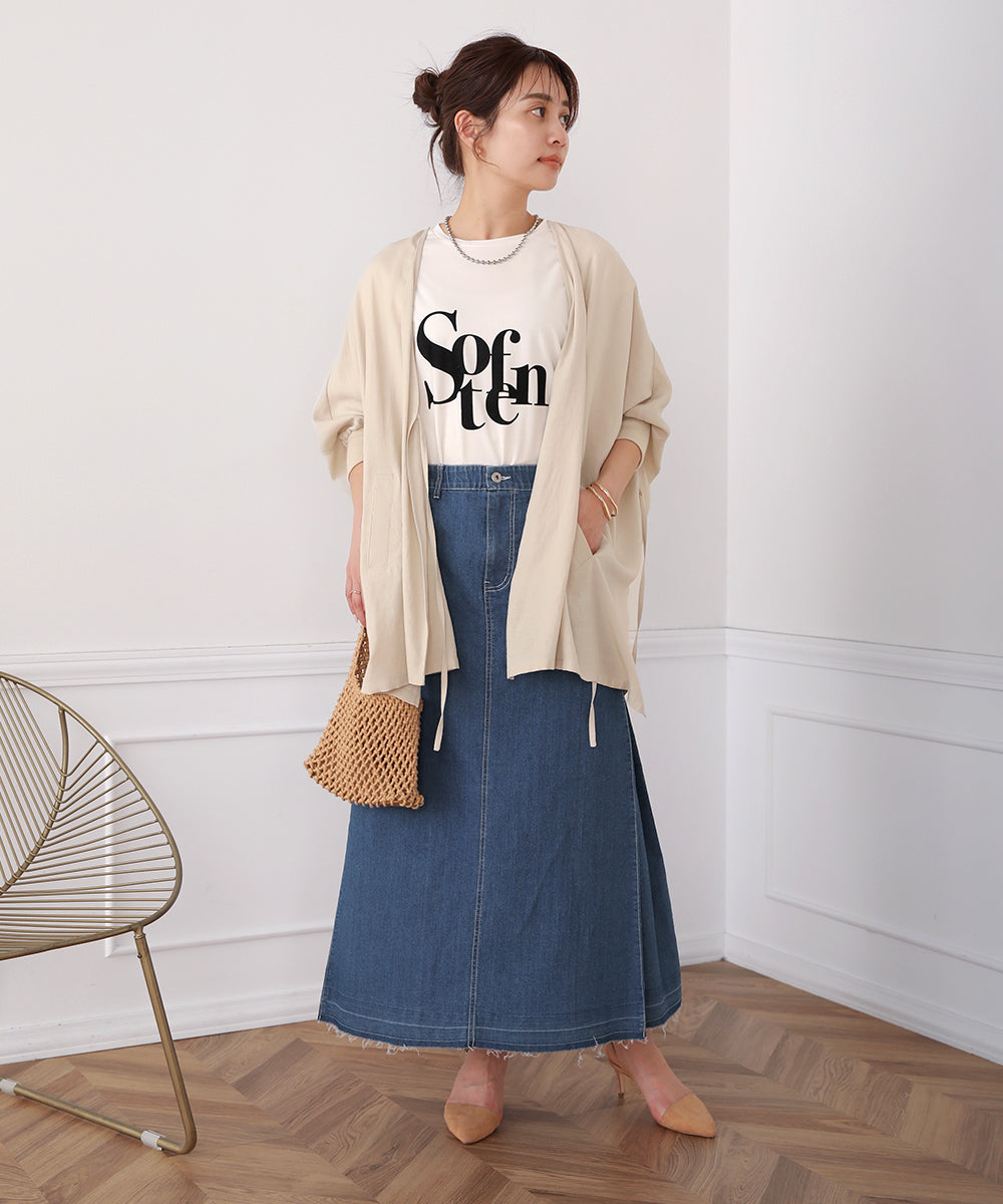 BouJeloud T/Rスラブ2WAYカシュクールカーディガン
