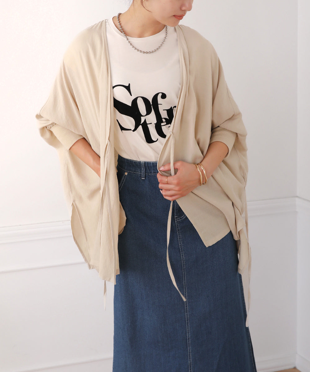 BouJeloud T/Rスラブ2WAYカシュクールカーディガン