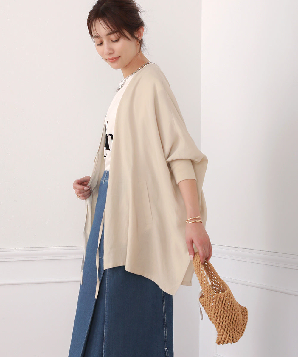 BouJeloud T/Rスラブ2WAYカシュクールカーディガン