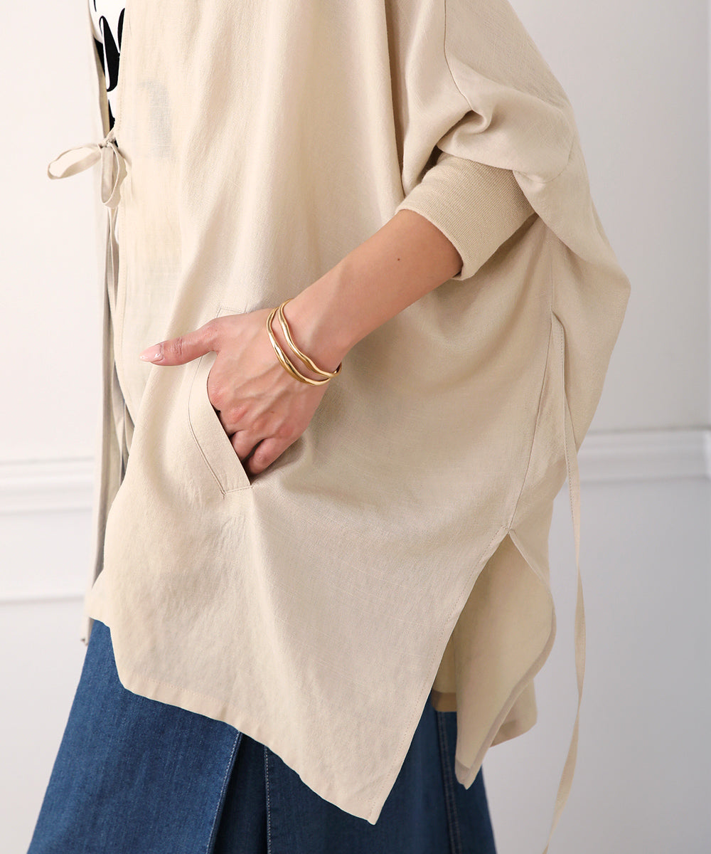BouJeloud T/Rスラブ2WAYカシュクールカーディガン