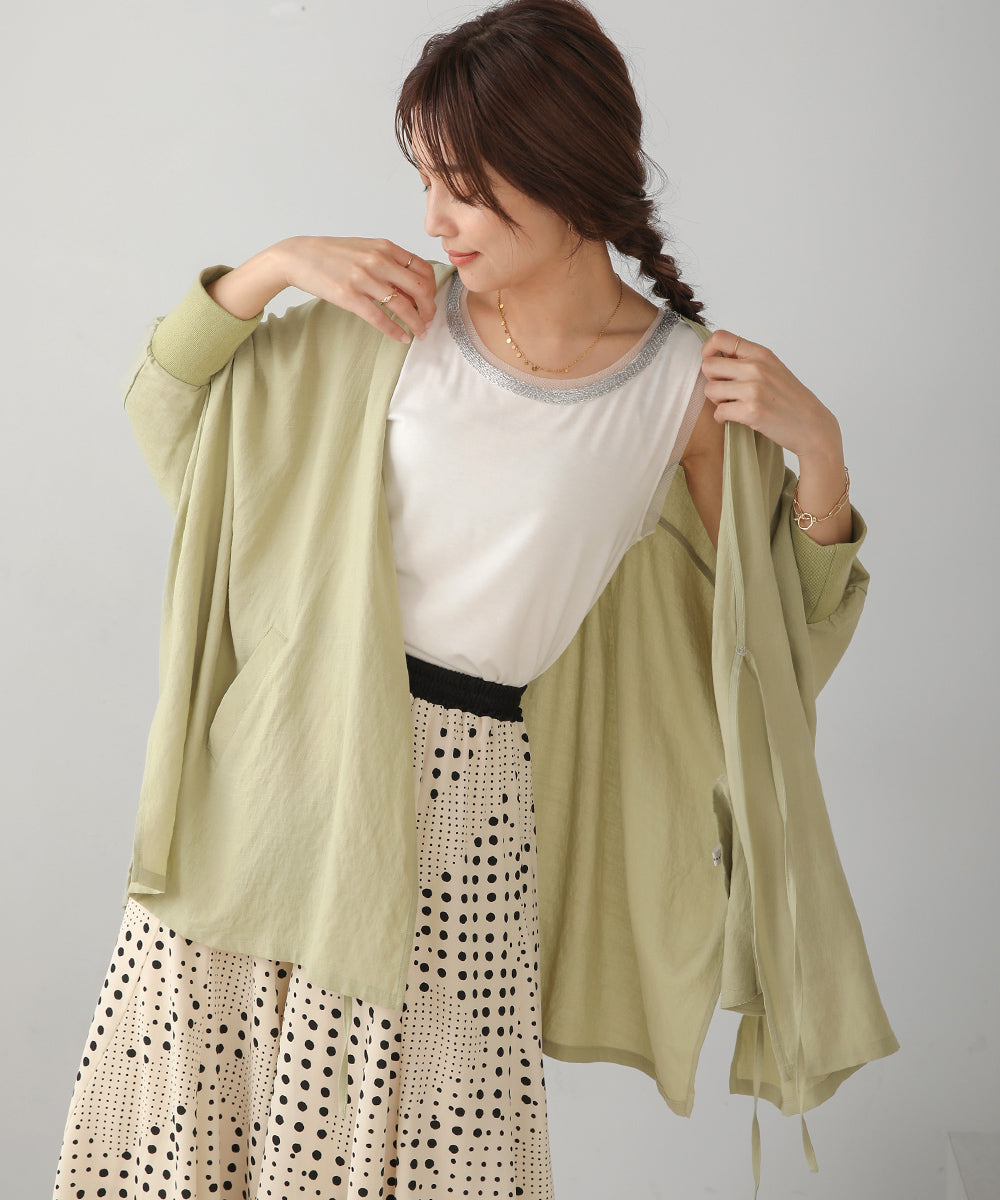 BouJeloud T/Rスラブ2WAYカシュクールカーディガン