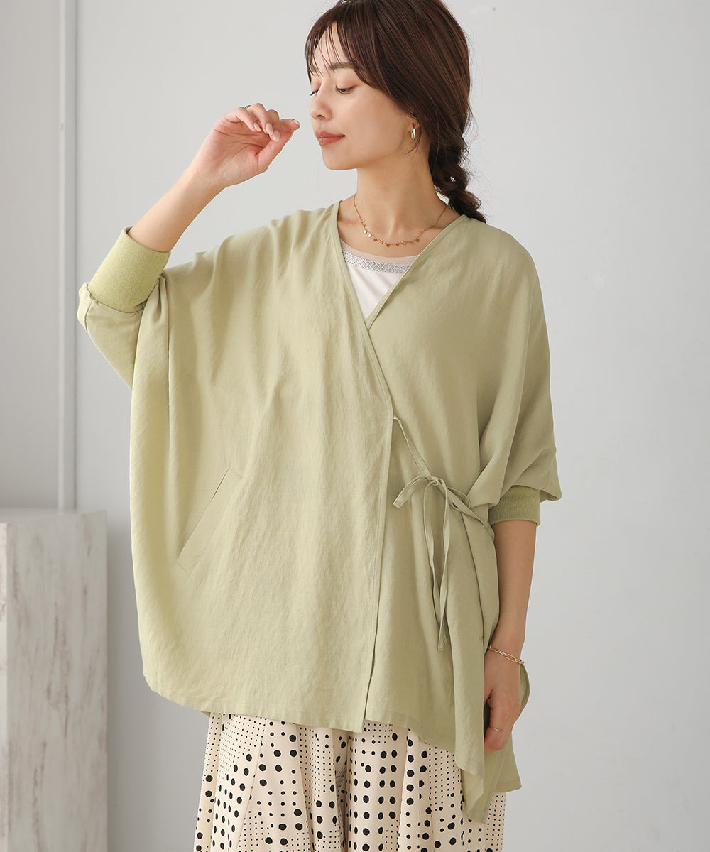 BouJeloud T/Rスラブ2WAYカシュクールカーディガン