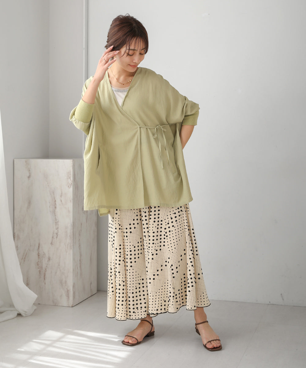 BouJeloud T/Rスラブ2WAYカシュクールカーディガン
