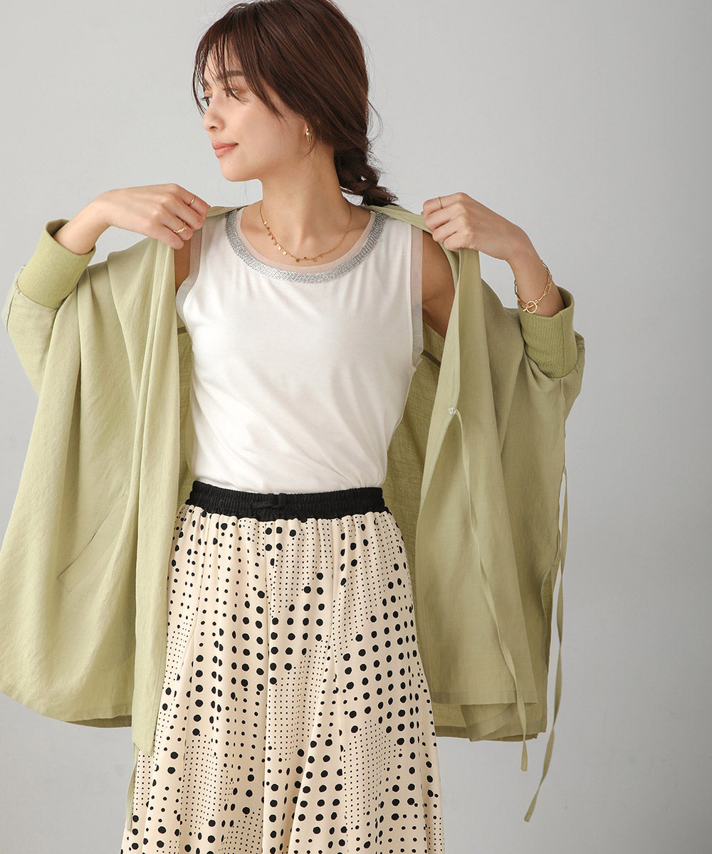 BouJeloud T/Rスラブ2WAYカシュクールカーディガン