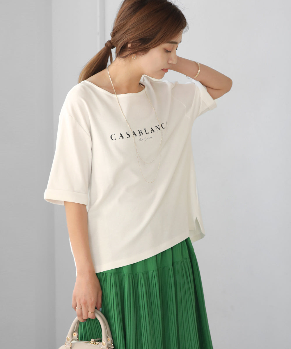 BouJeloud 汗ジミ軽減ロゴTシャツ