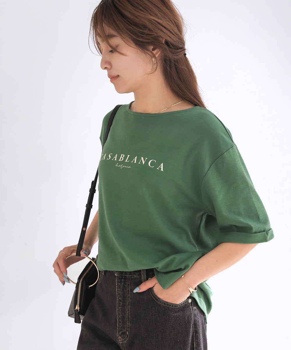 BouJeloud 汗ジミ軽減ロゴTシャツ