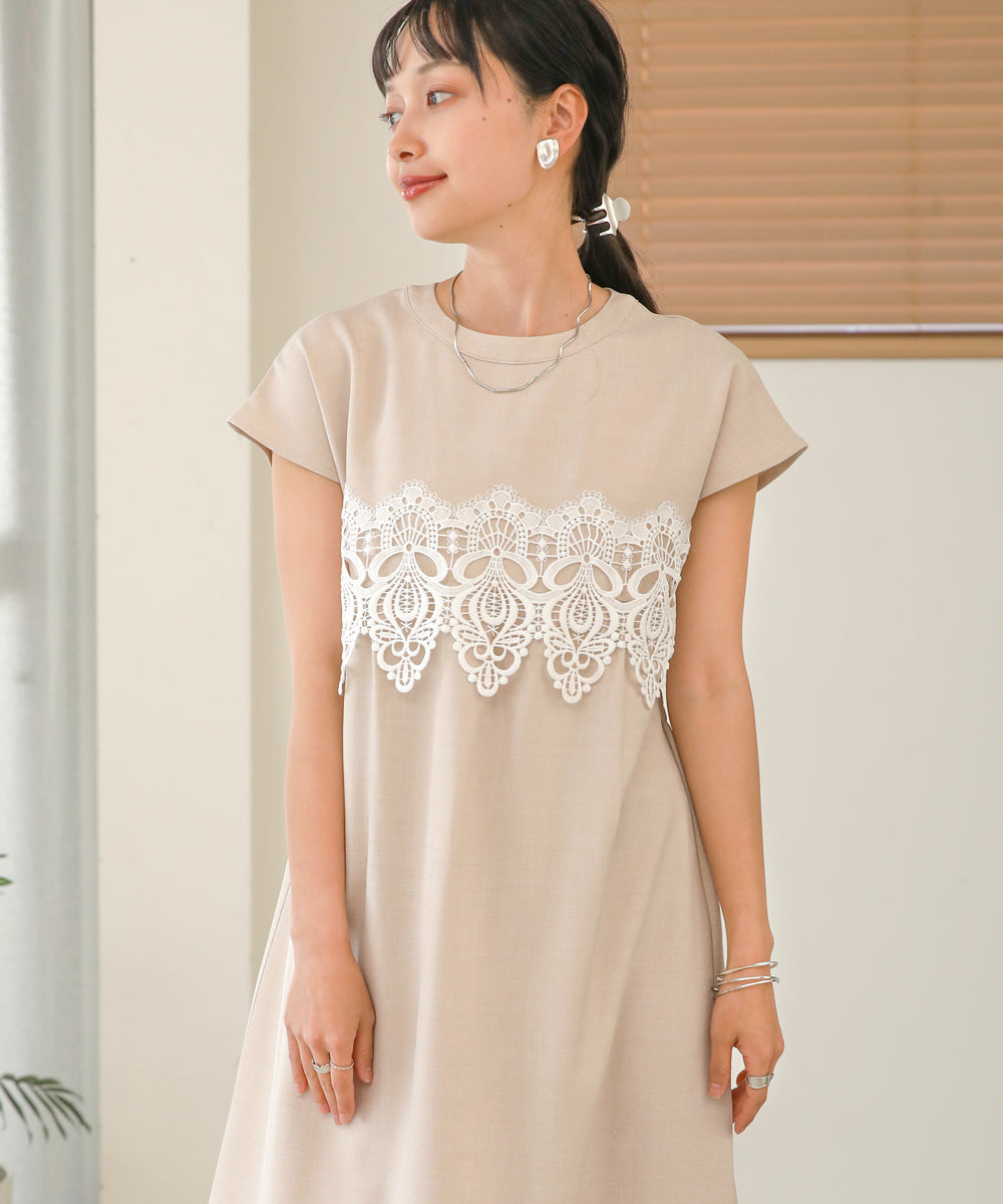 レースコンビIラインワンピース
