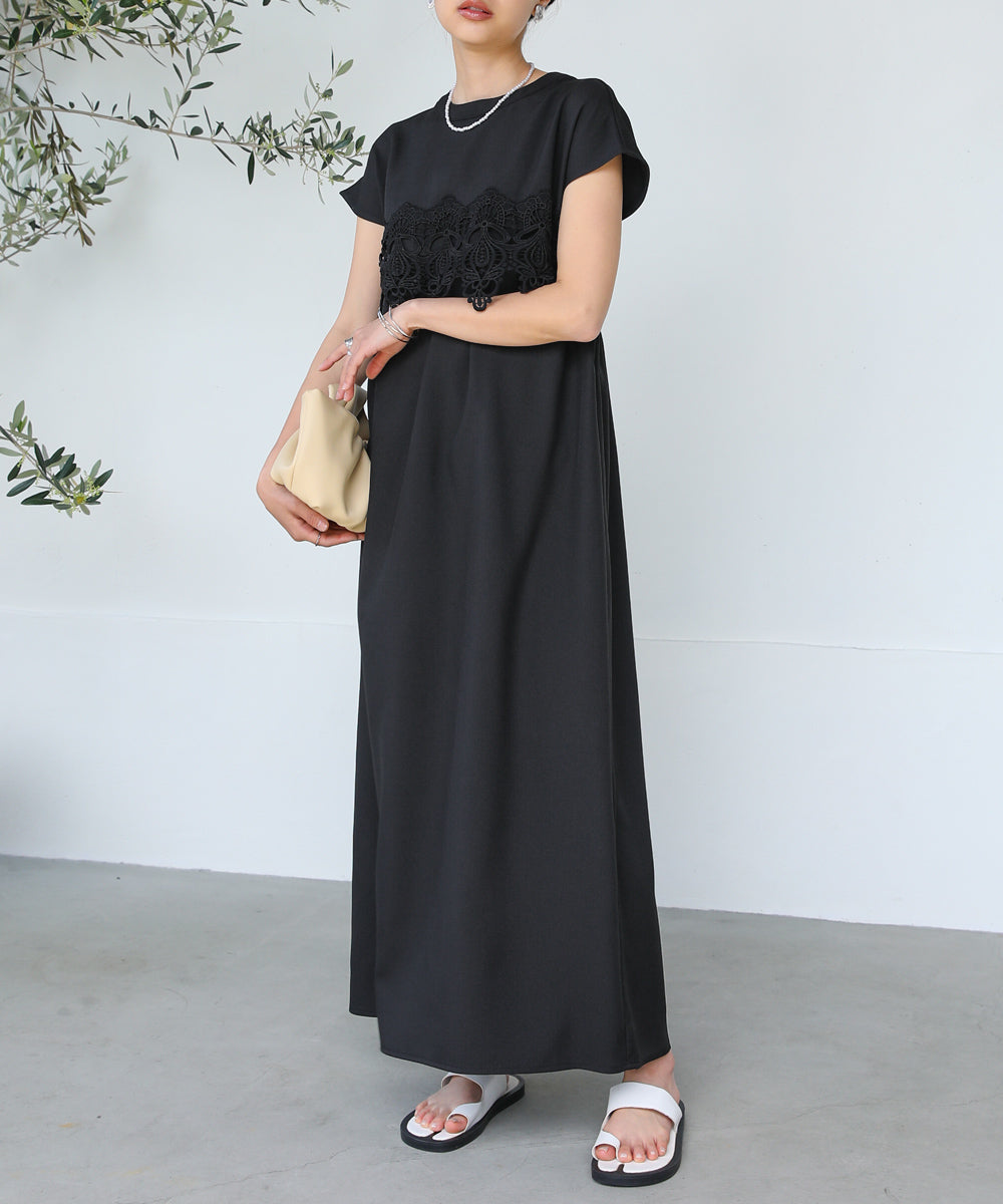 レースコンビIラインワンピース