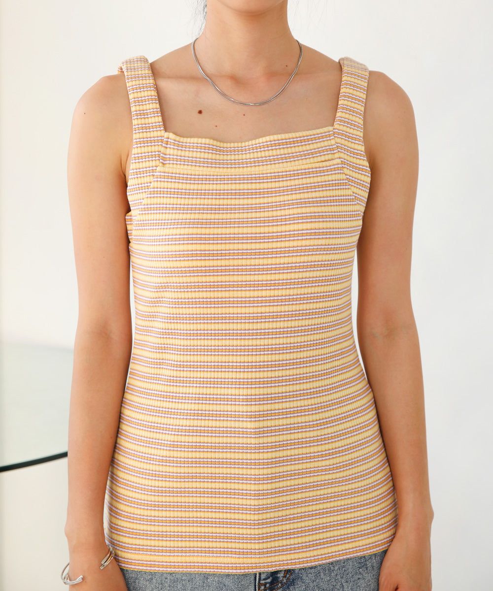 ボーダーカップ付きキャミソール