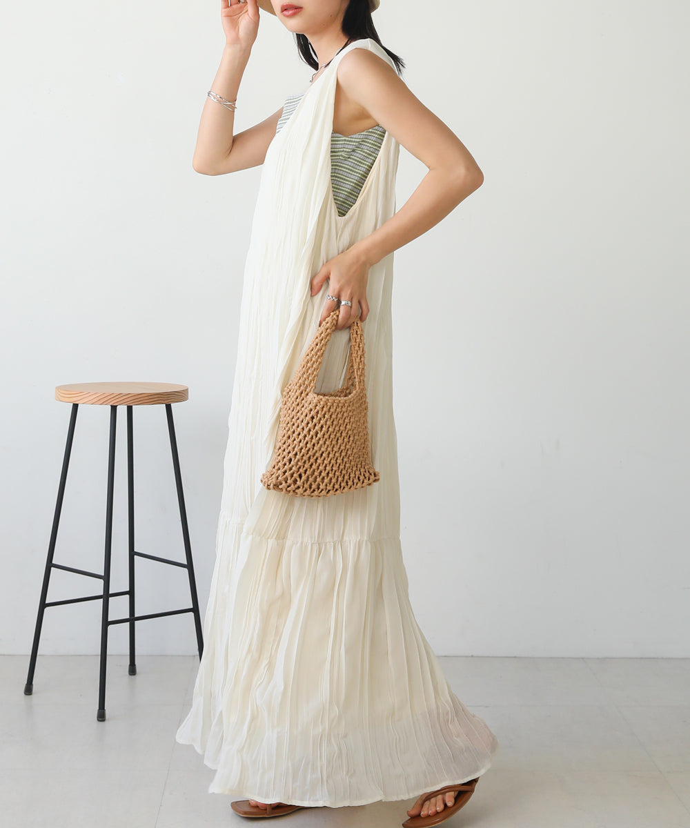 ボーダーカップ付きキャミソール