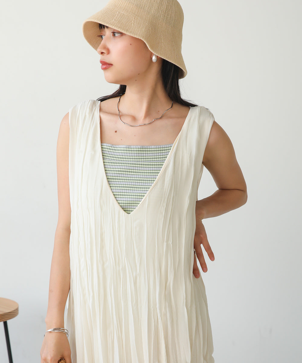 ボーダーカップ付きキャミソール