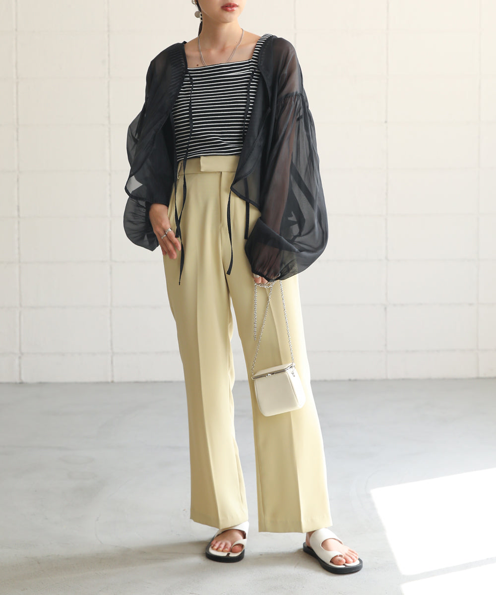 ボーダーカップ付きキャミソール