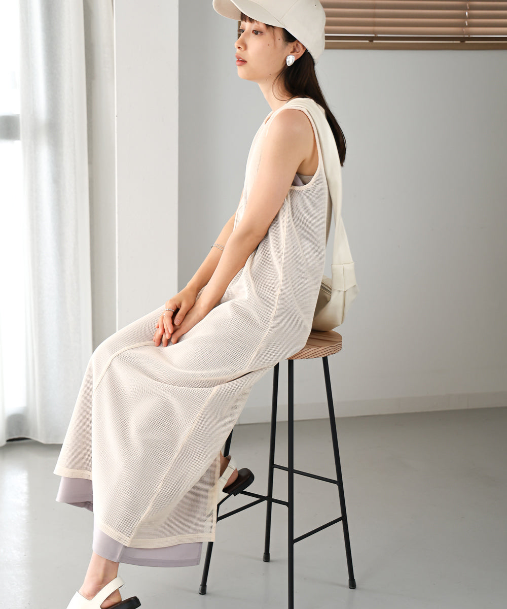 Bab メッシュ+キャミワンピースセット