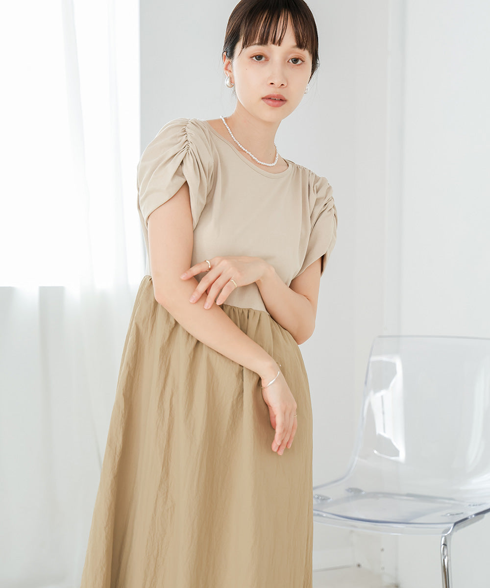 前後2WAYギャザーバルーンワンピース