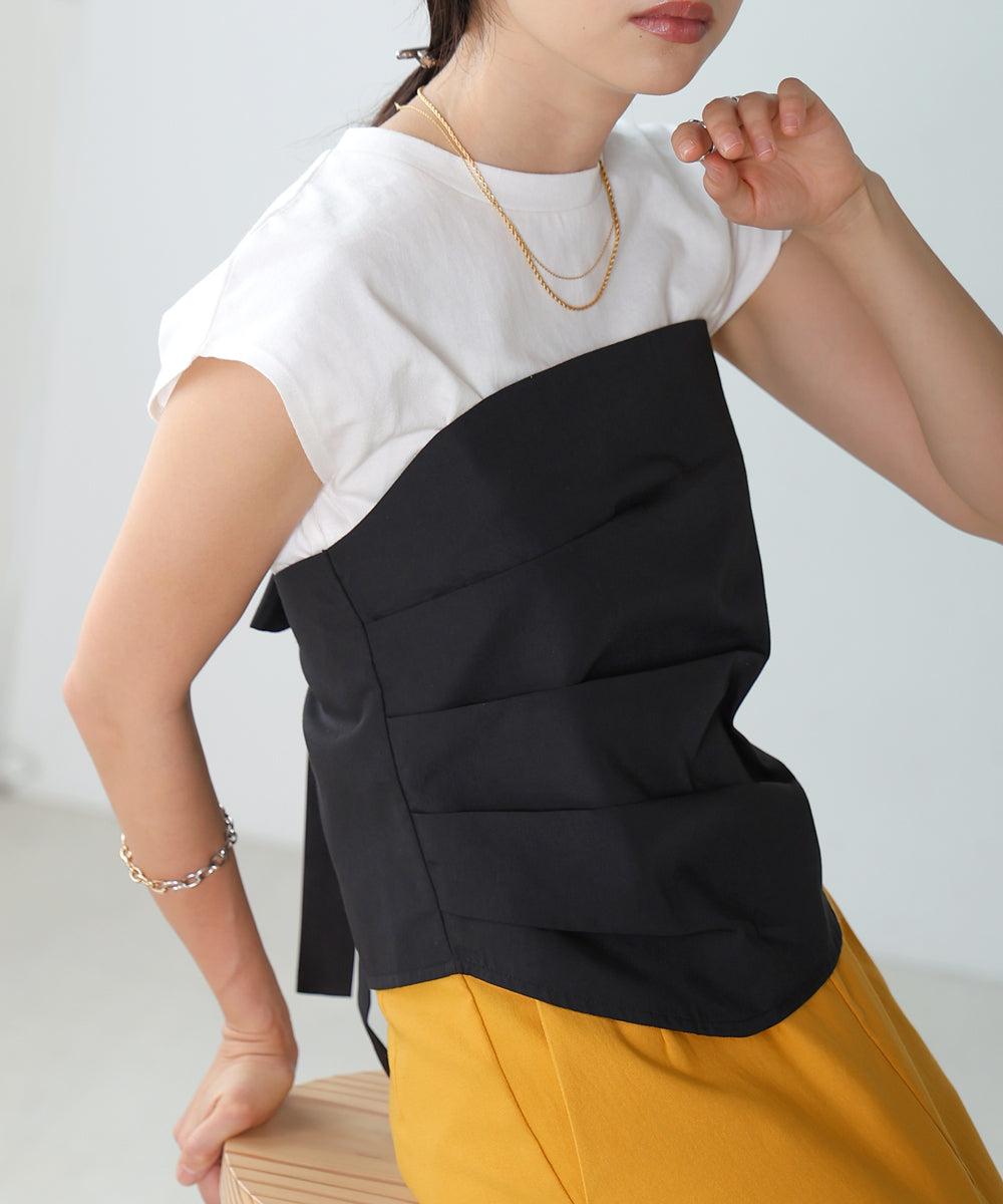 レイヤード風ビスチェカットソー