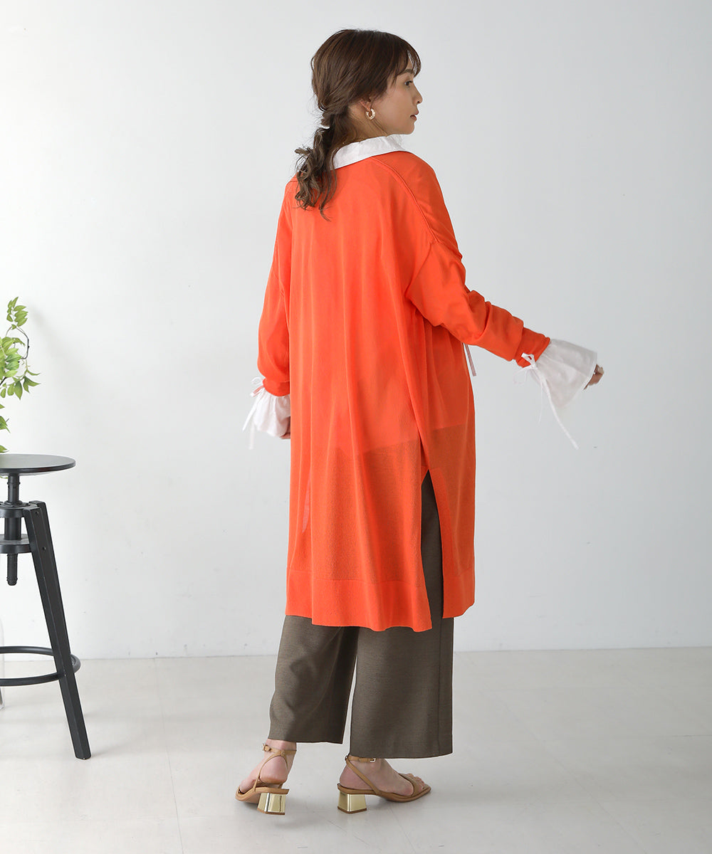 サイドスリットロングカーディガン