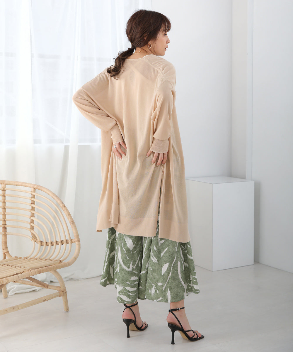 サイドスリットロングカーディガン