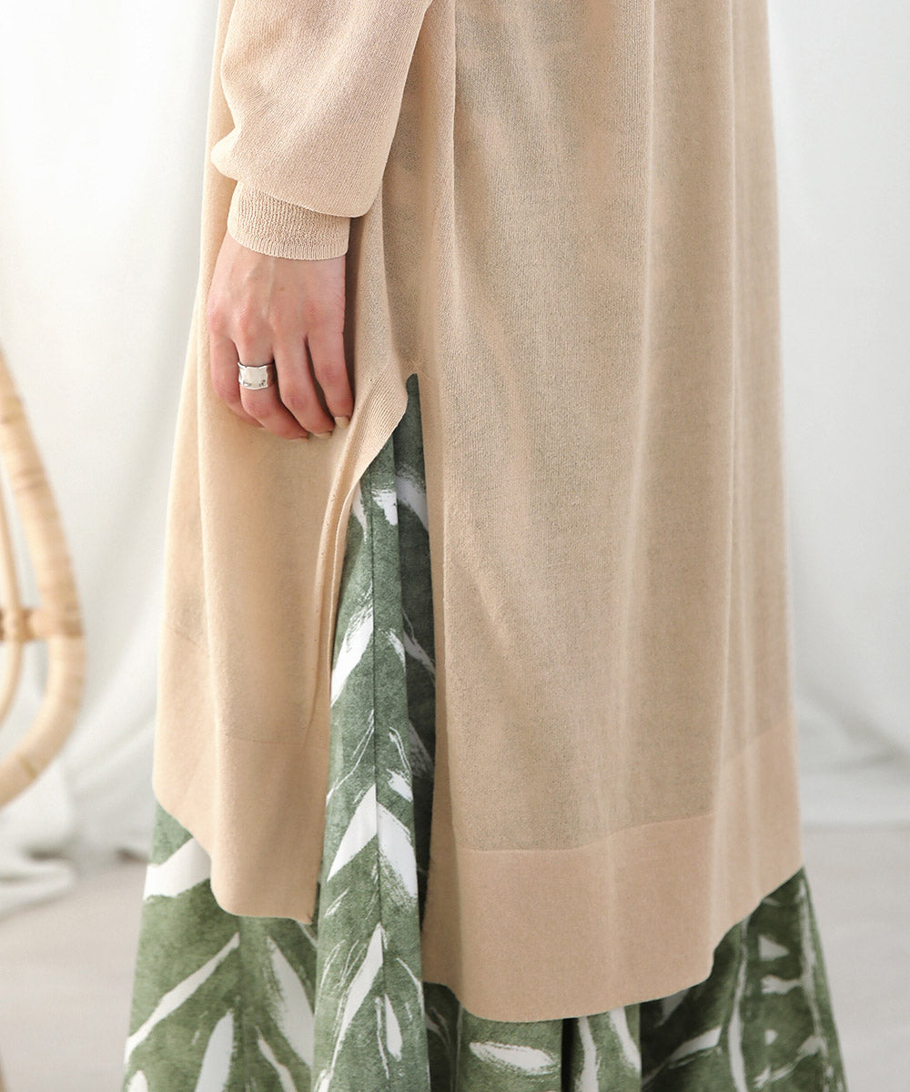 サイドスリットロングカーディガン