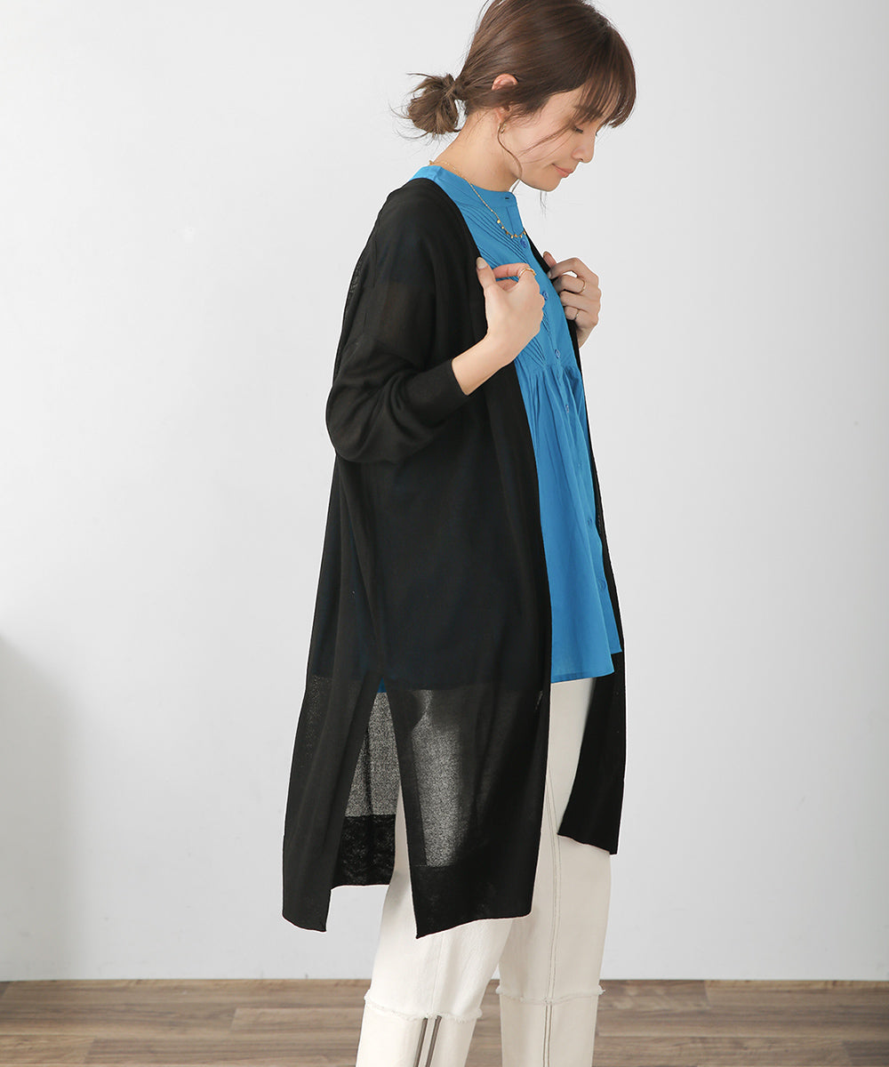 サイドスリットロングカーディガン