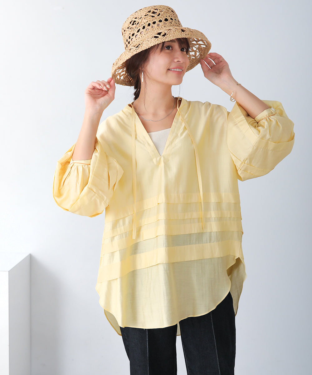 BouJeloud レーヨンタックシアーブラウス