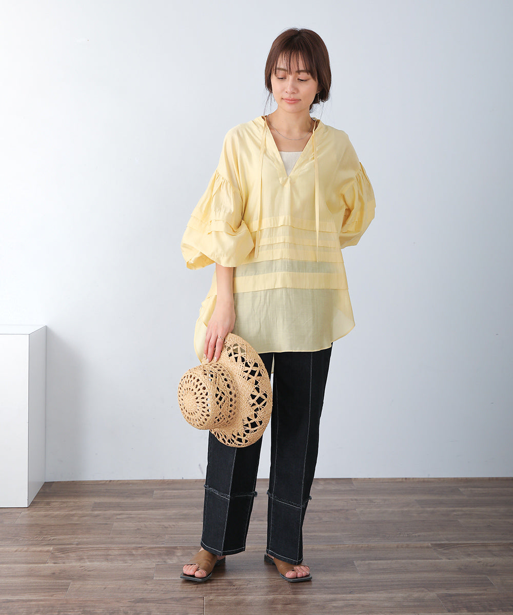BouJeloud レーヨンタックシアーブラウス