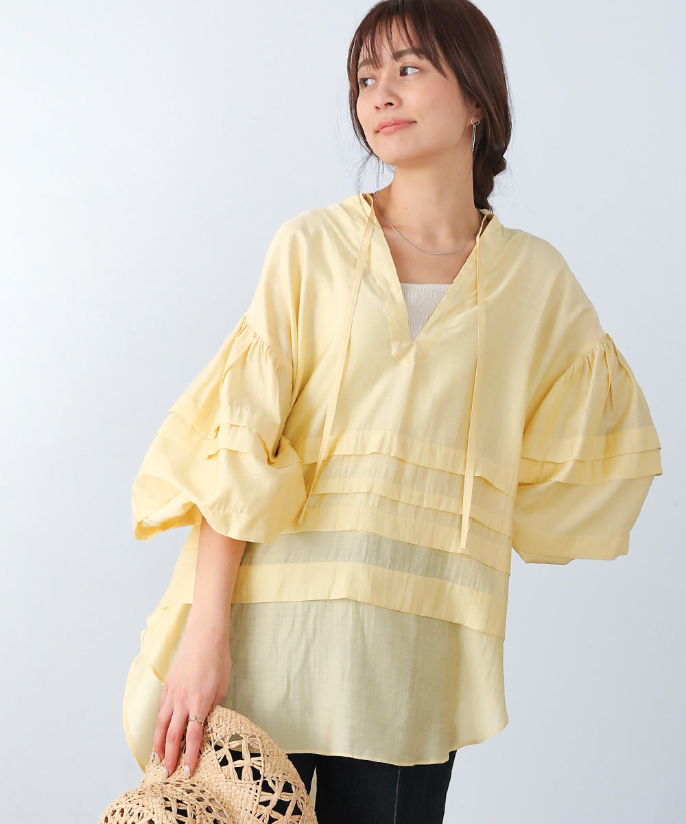 BouJeloud レーヨンタックシアーブラウス