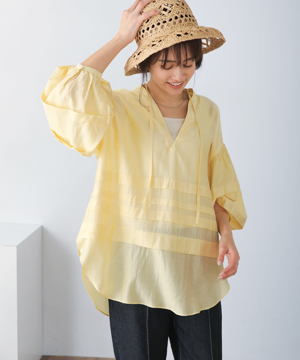 BouJeloud レーヨンタックシアーブラウス