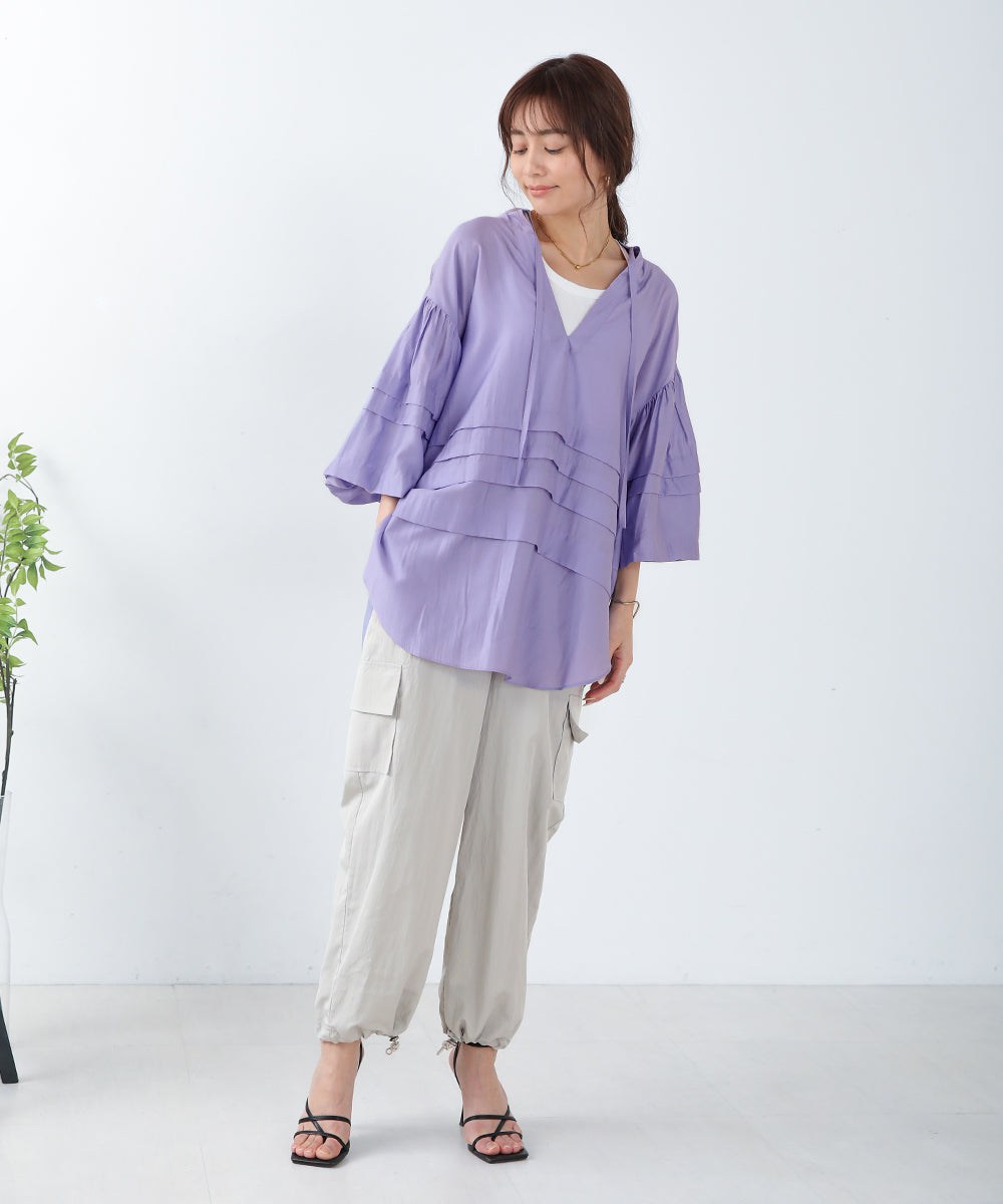 BouJeloud レーヨンタックシアーブラウス