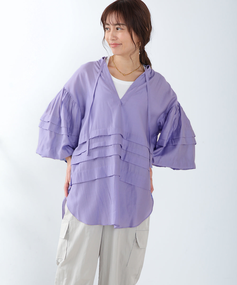 BouJeloud レーヨンタックシアーブラウス
