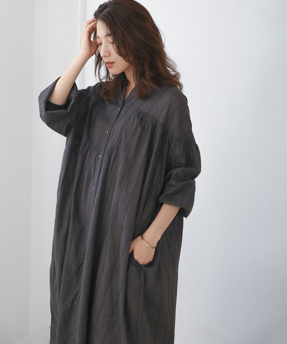 インド綿ボイルワンピース