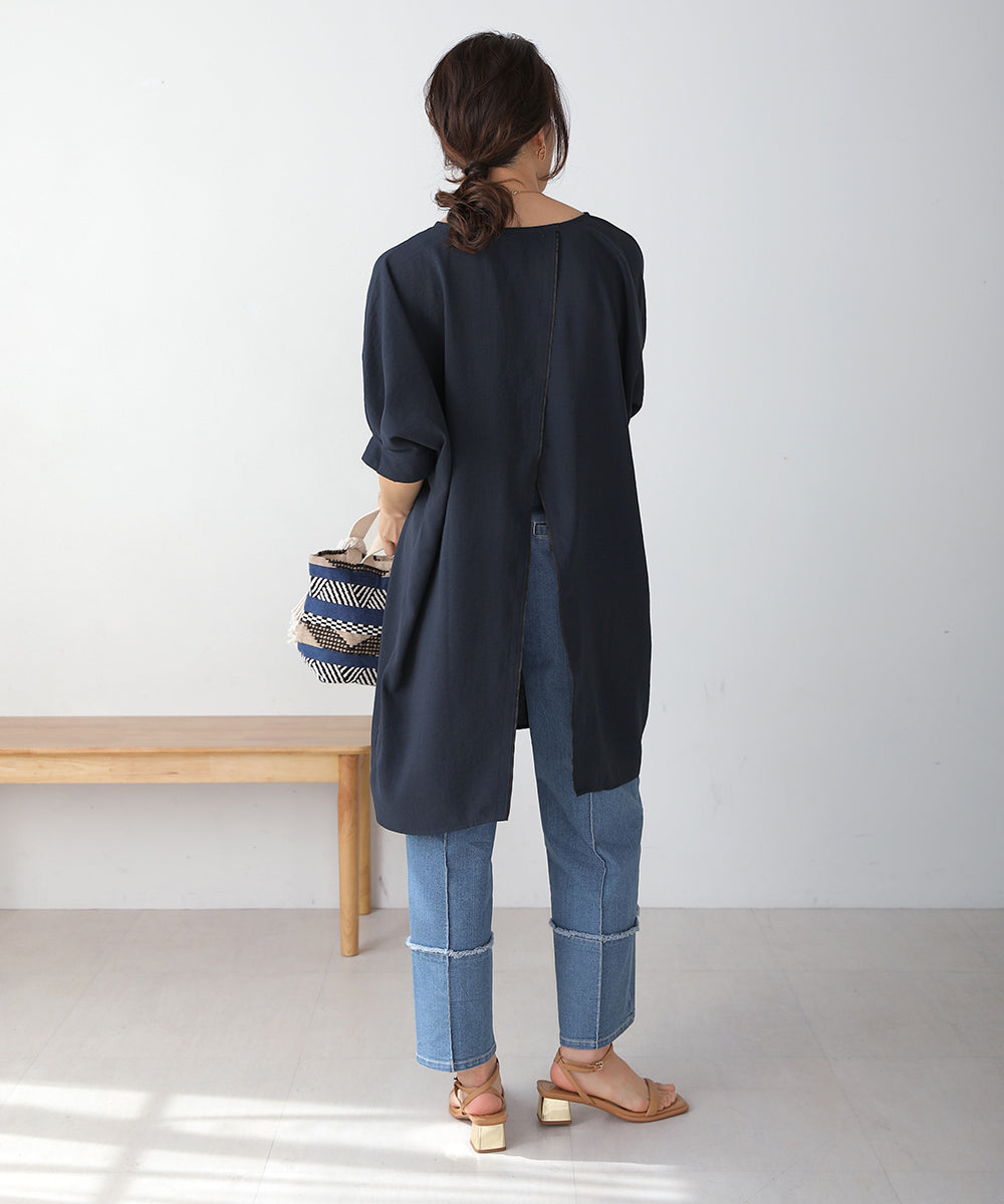 BouJeloud 麻ライクバックシャンチュニック