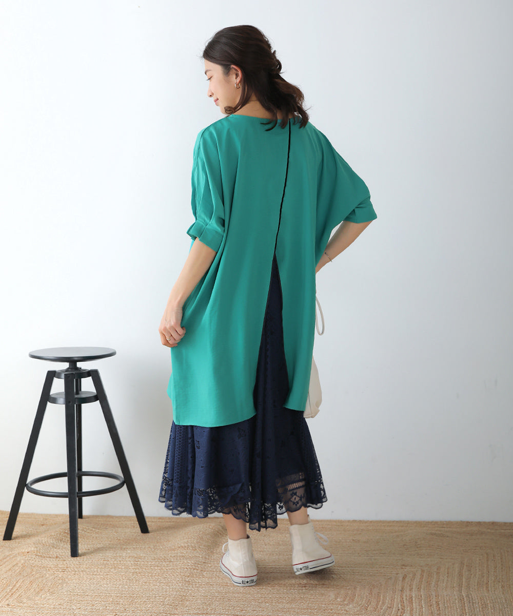 BouJeloud 麻ライクバックシャンチュニック