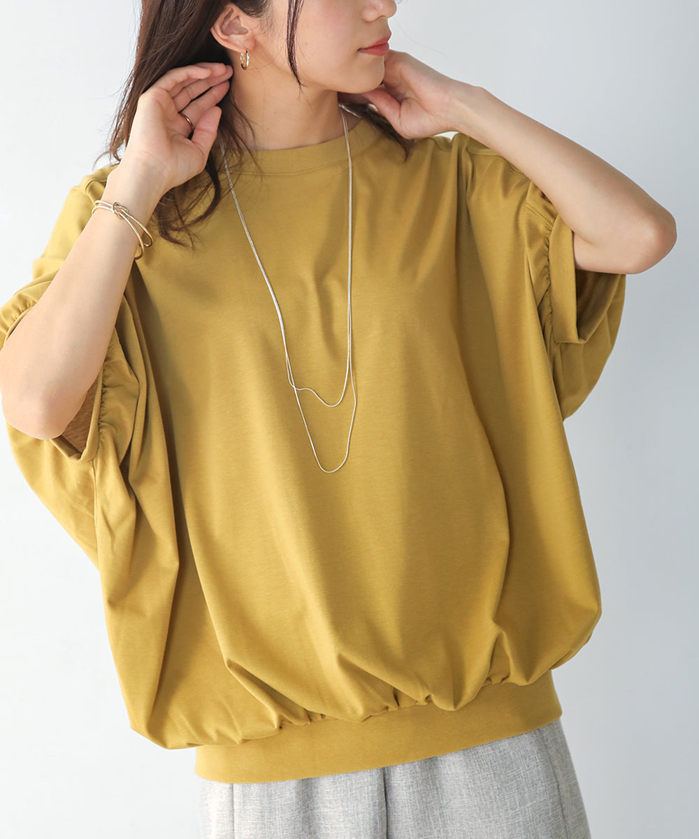 BouJeloud プレーティング天竺ドルマンTシャツ