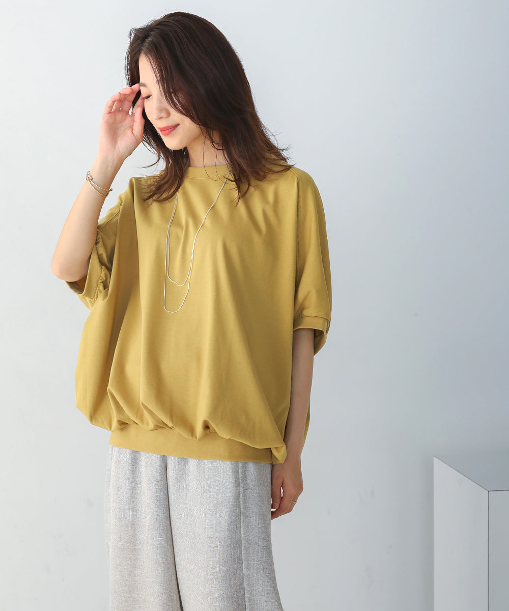 BouJeloud プレーティング天竺ドルマンTシャツ