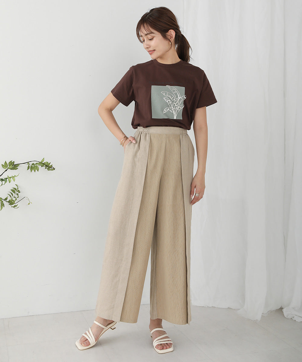 BouJeloud 発泡箔リーフプリントTシャツ