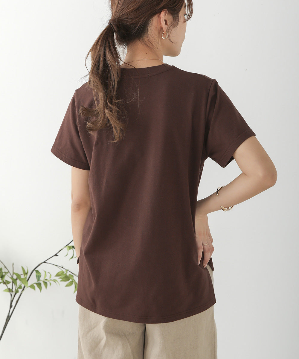 BouJeloud 発泡箔リーフプリントTシャツ