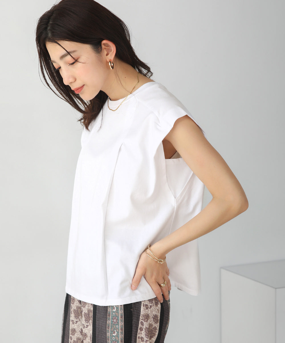 BouJeloud 前タックシンプルカットソー