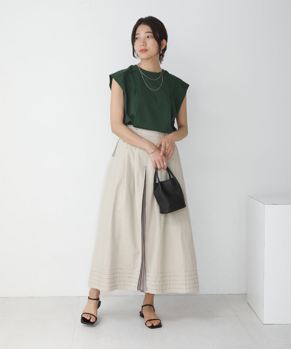 BouJeloud 前タックシンプルカットソー