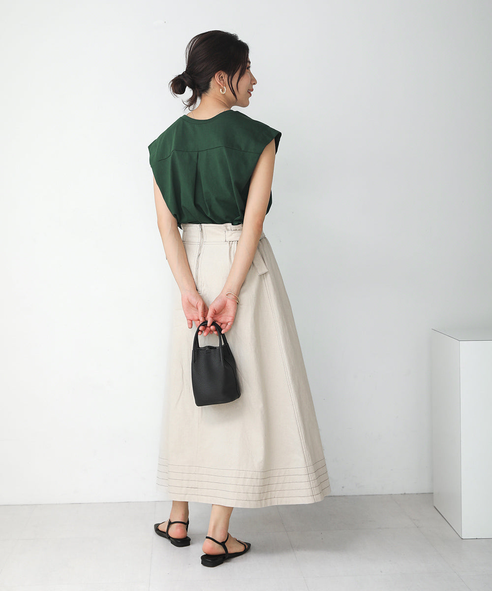 BouJeloud 前タックシンプルカットソー