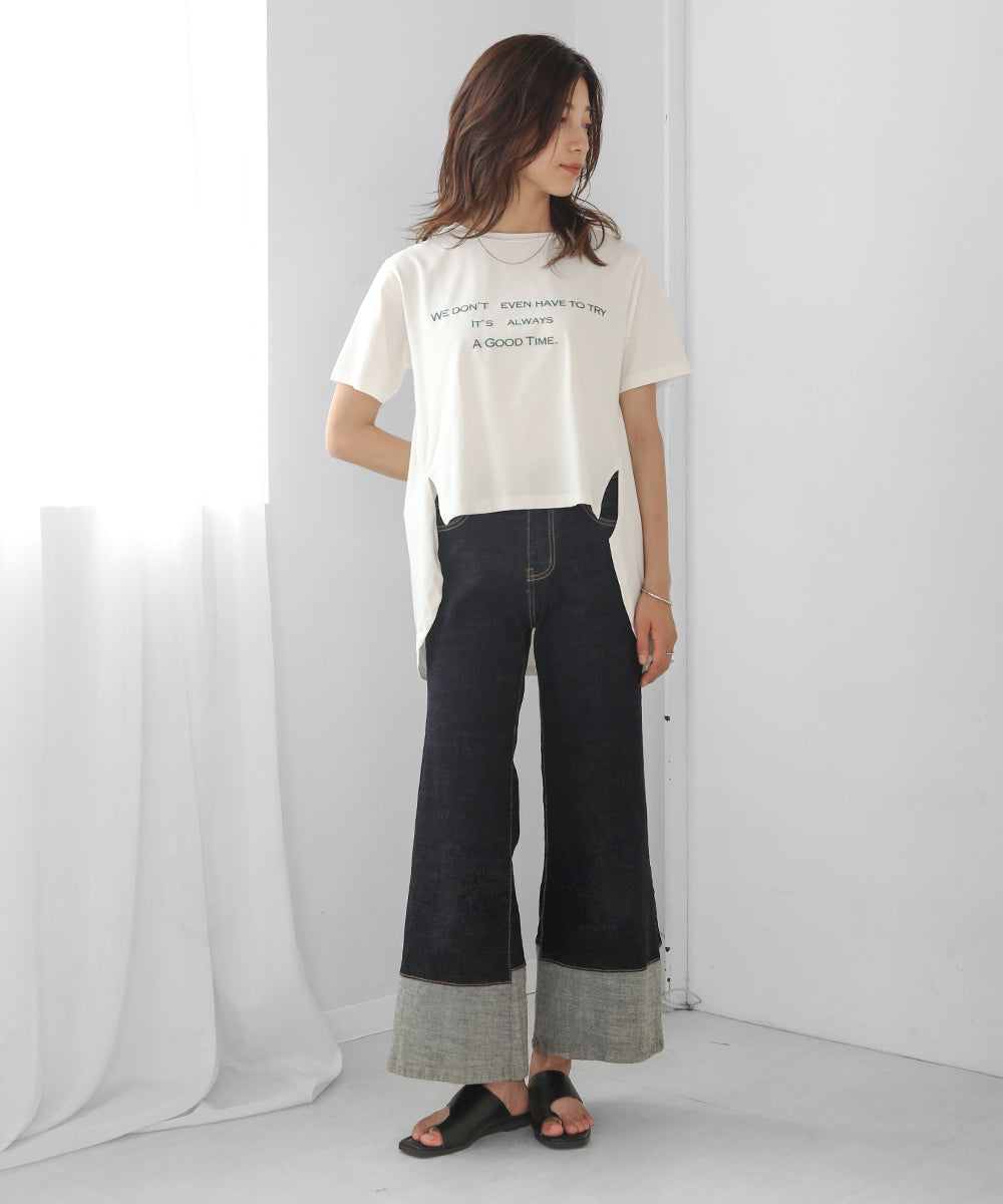 BouJeloud 発泡ロゴプリントTシャツ